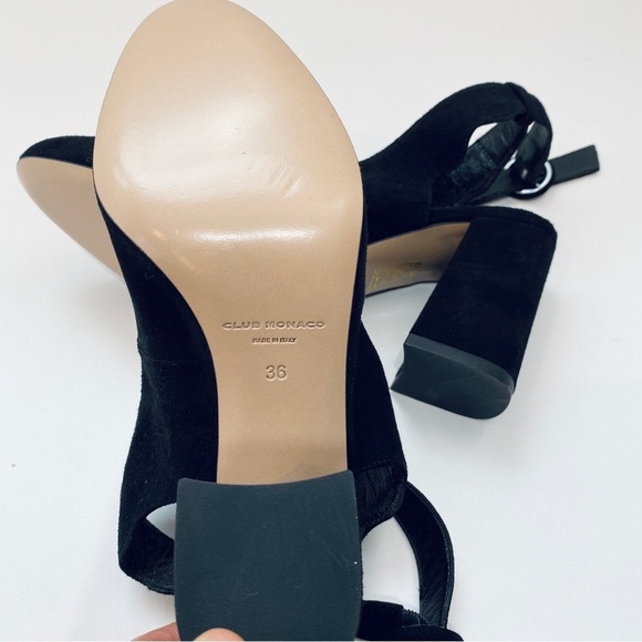 NEW Club Monaco suede Mary Jane heels with strap - Picture 3 of 5